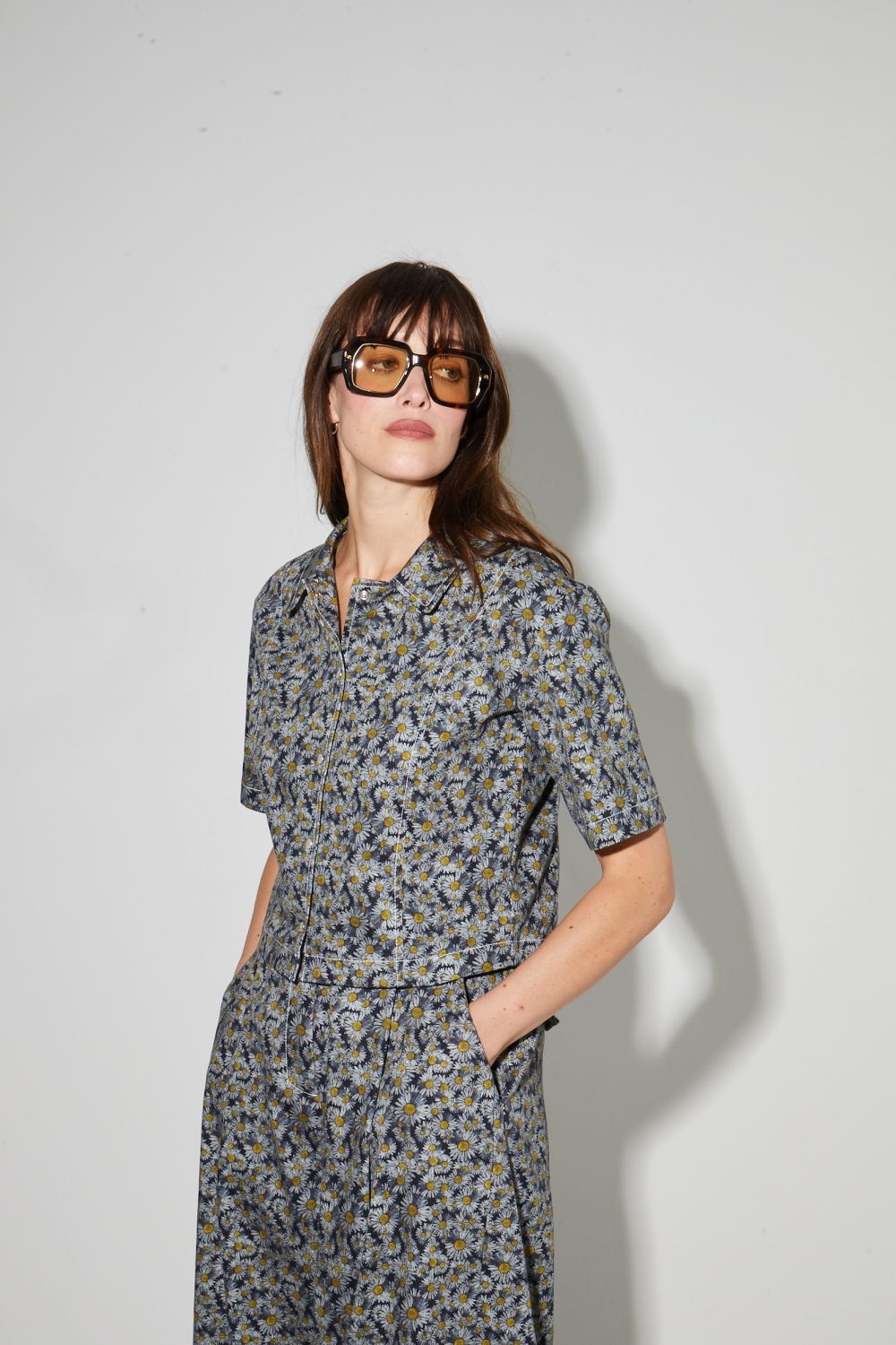 La chemise Mael Flower Denim fabriquée en Italie