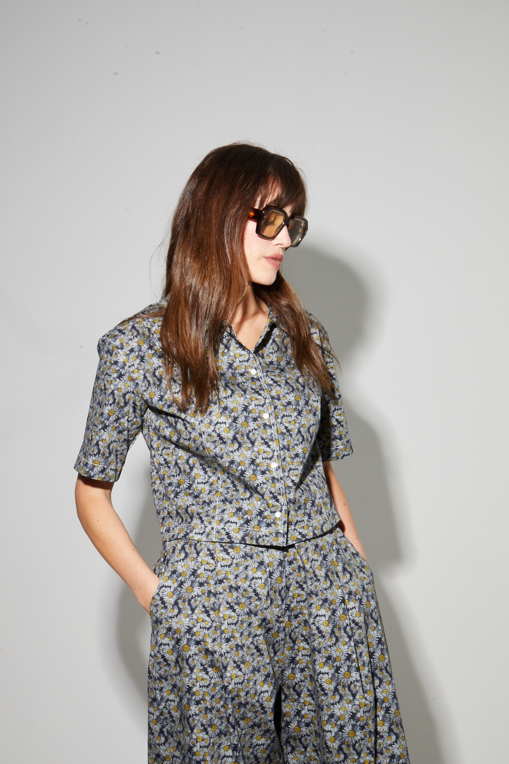 La chemise Mael Flower Denim fabriquée en Italie