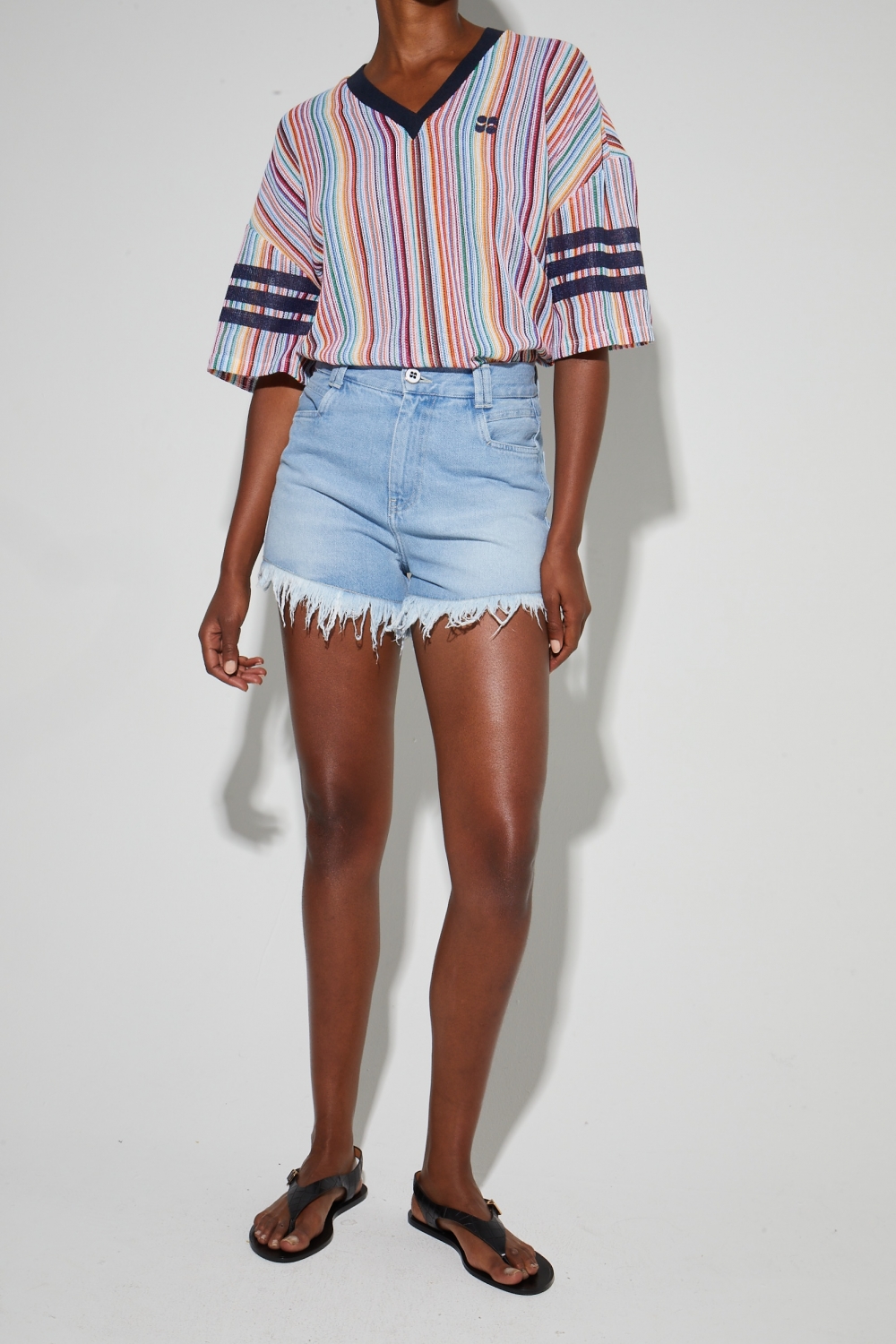 Lichtblauwe Bradley-denimshort, gemaakt in Portugal