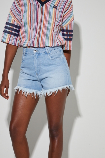 Lichtblauwe Bradley-denimshort, gemaakt in Portugal