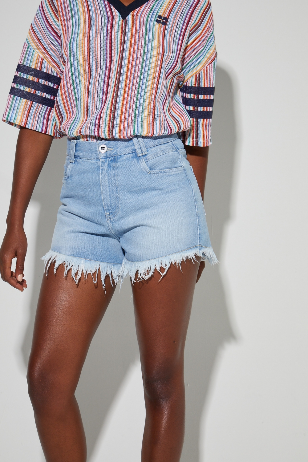 Lichtblauwe Bradley-denimshort, gemaakt in Portugal