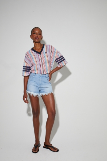 Lichtblauwe Bradley-denimshort, gemaakt in Portugal