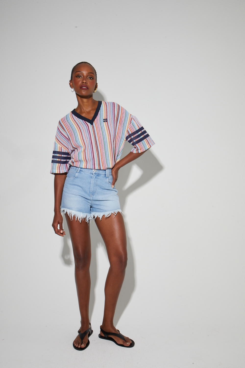 Lichtblauwe Bradley-denimshort, gemaakt in Portugal