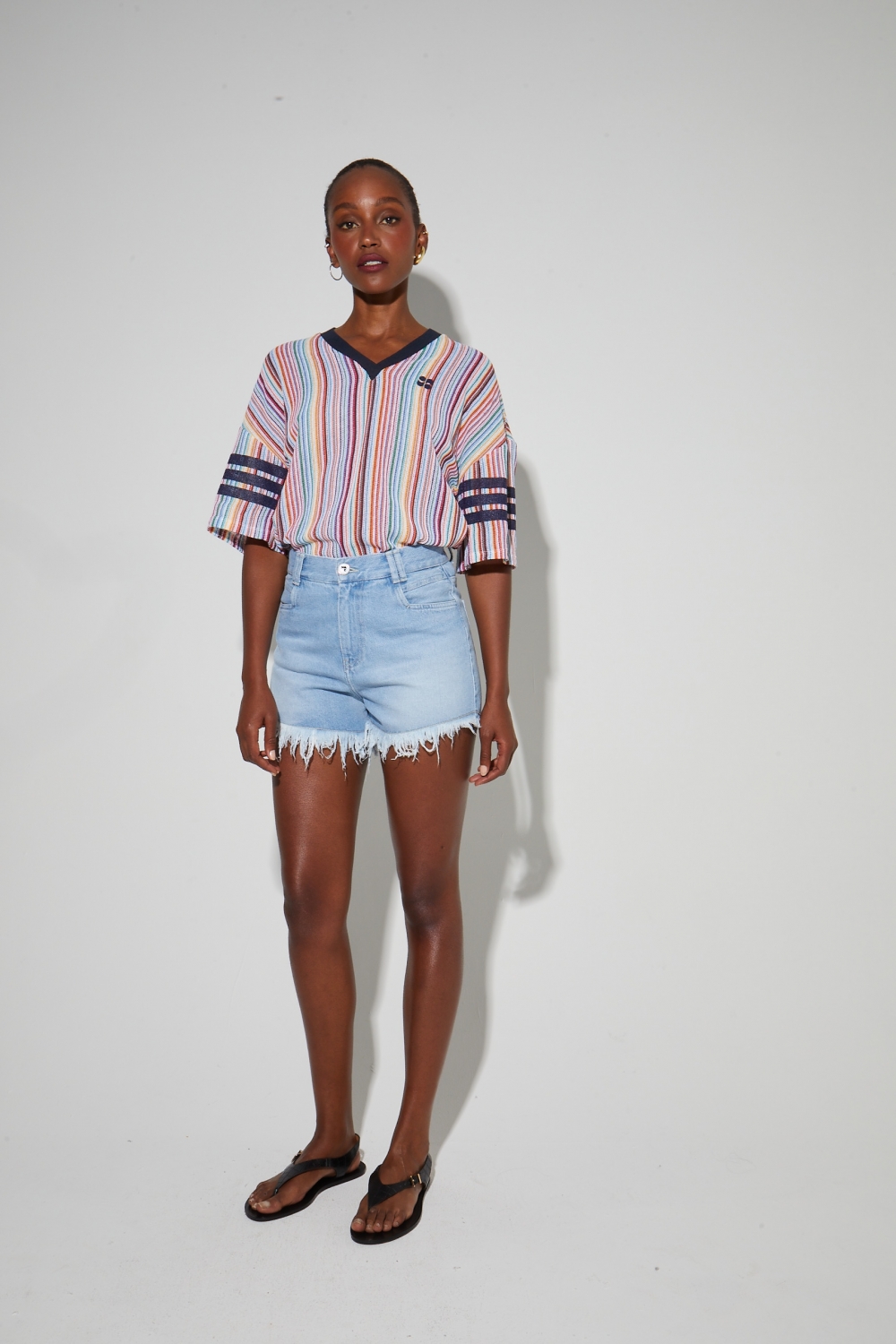 Lichtblauwe Bradley-denimshort, gemaakt in Portugal