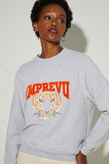 Sweatshirt Eddie Tigre geborduurd, gemaakt in Portugal