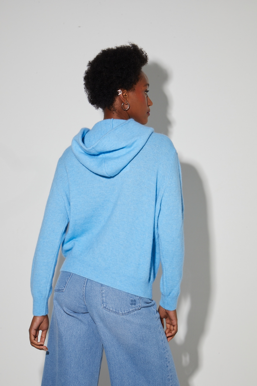 Sweatshirt Nola Alpaga Electric Blue fabriqué en Italie