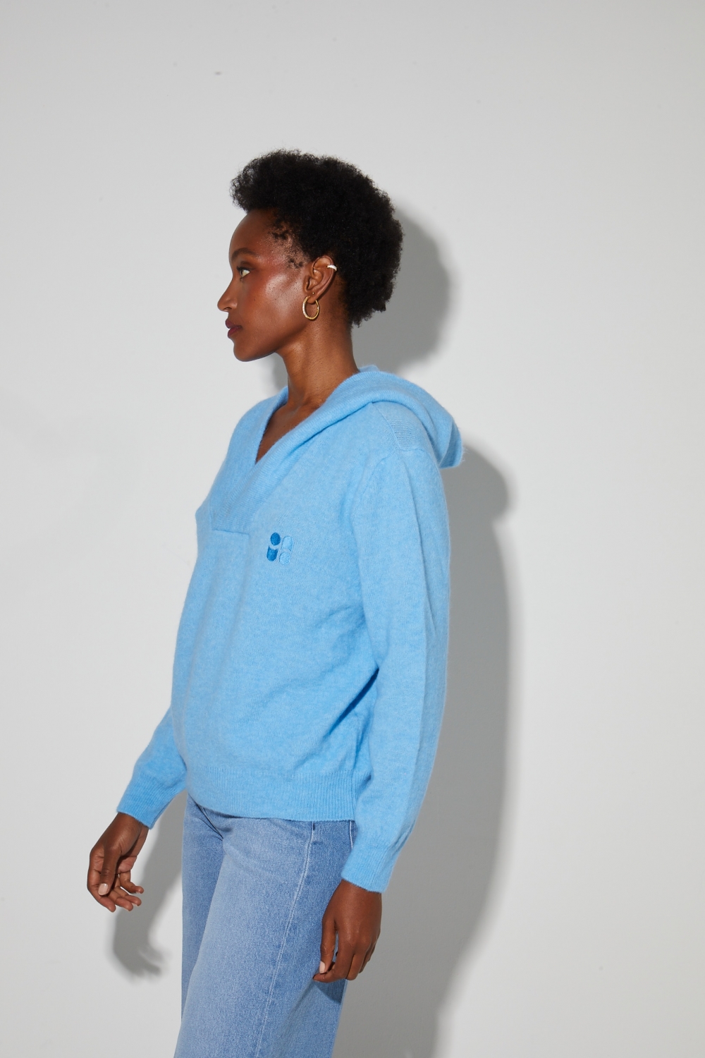 Sweatshirt Nola Alpaga Electric Blue fabriqué en Italie