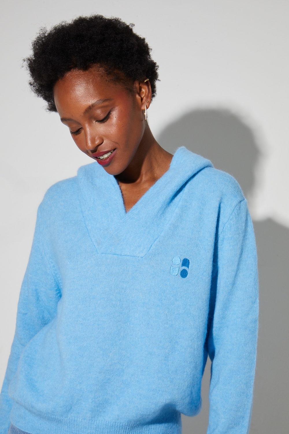 Sweatshirt Nola Alpaga Electric Blue fabriqué en Italie
