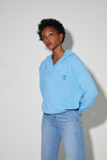 Sweatshirt Nola Alpaga Electric Blue fabriqué en Italie