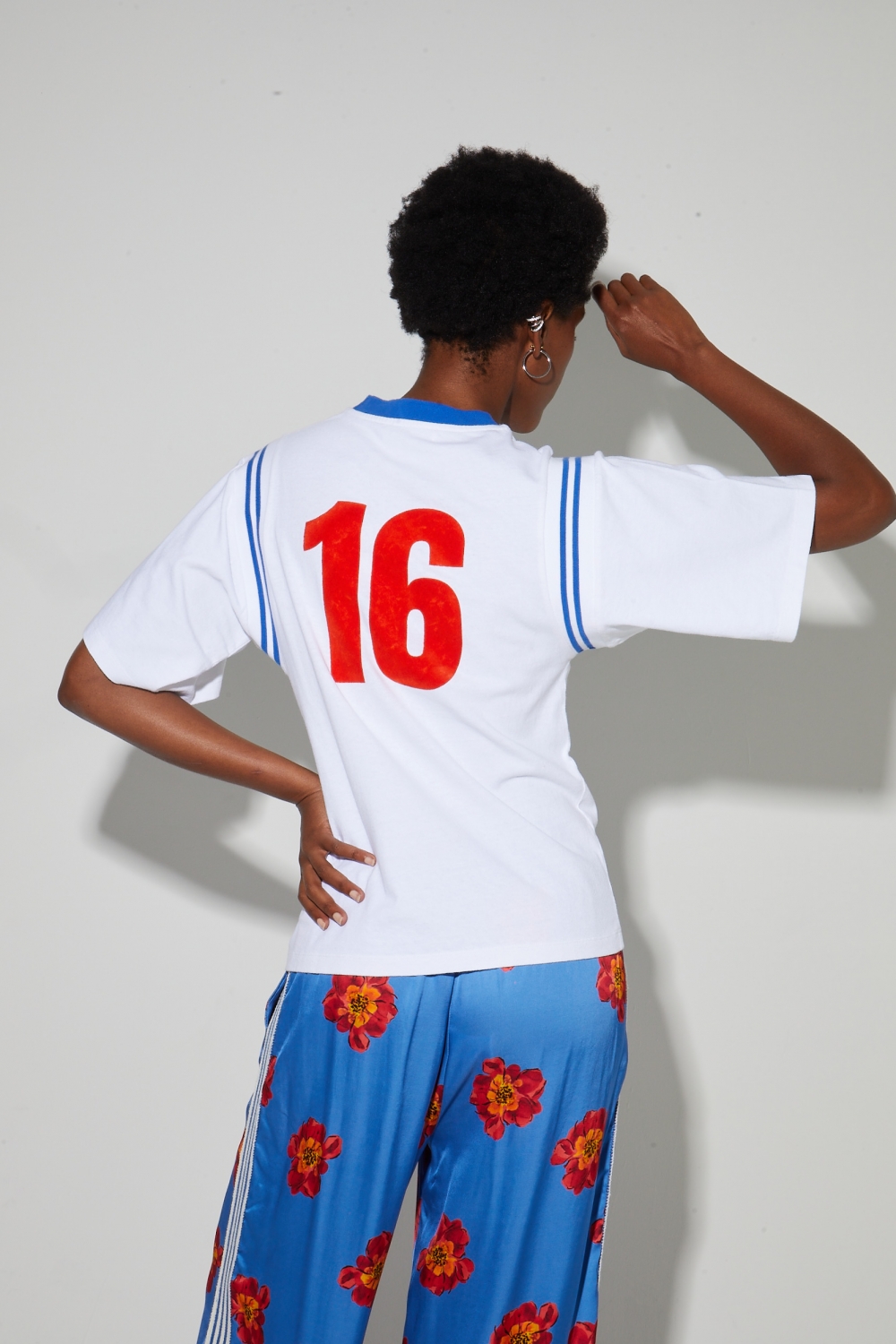 Colette College T-shirt, orange velvet logo, made in Portugal