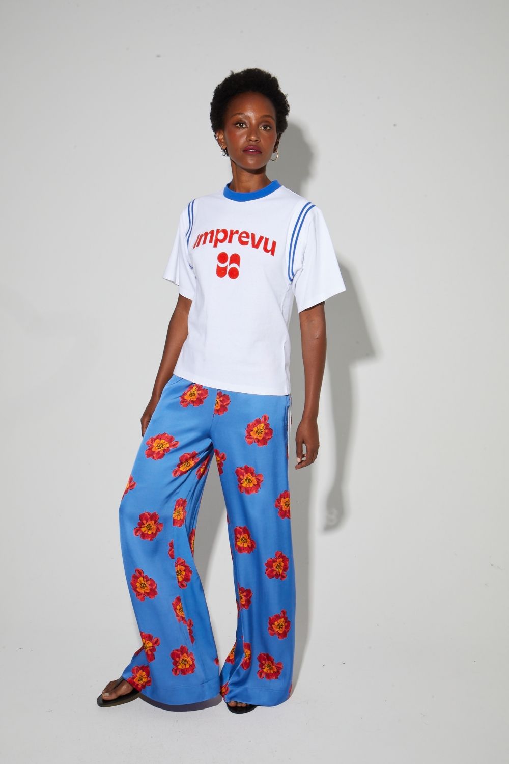 Colette College T-shirt, orange velvet logo, made in Portugal