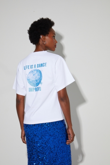 Colette Print Disco Blue T-shirt made in Portugal