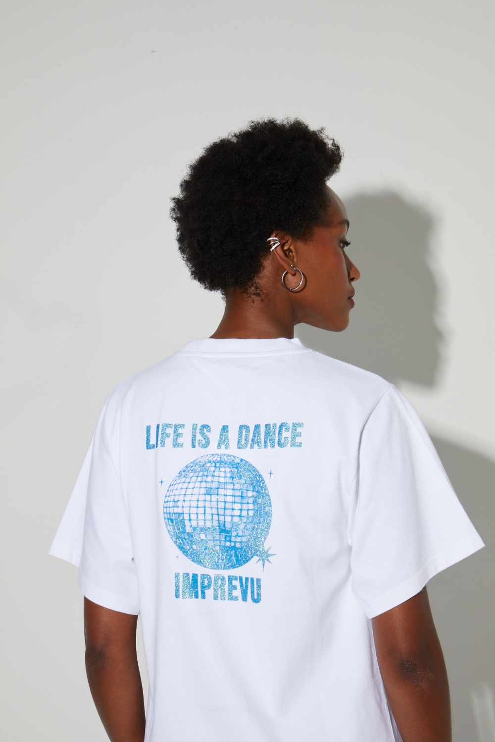 Colette Print Disco Blue T-shirt made in Portugal