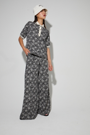 Polo Panama Flower black, fabriqué en Italie