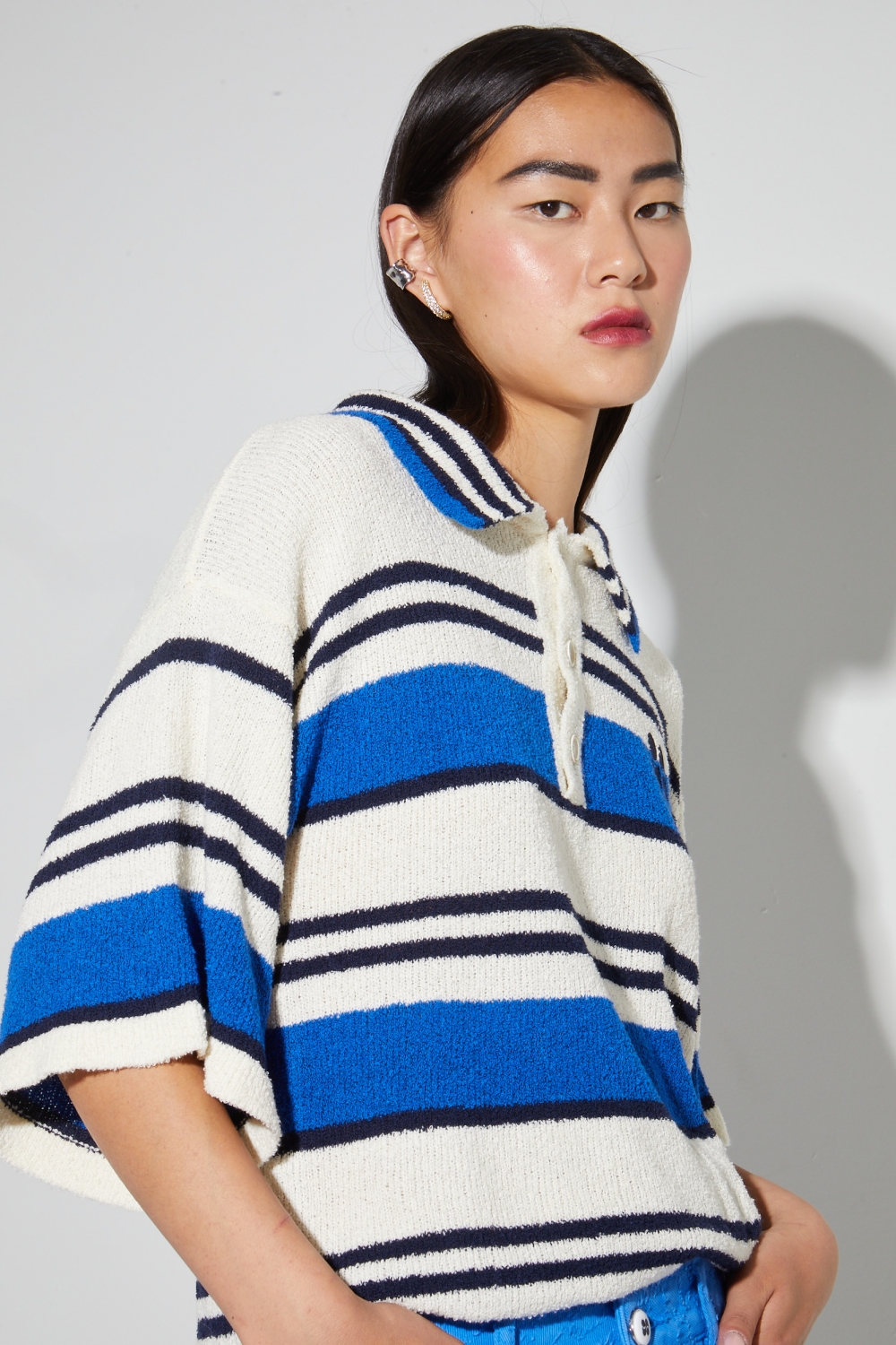 Ralphy Marin polo shirt in cotton terry cloth, made in Italy