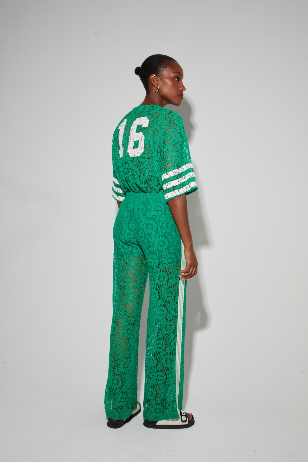 Billy-blouse van kant, groen Collège