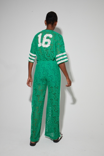 Billy-blouse van kant, groen Collège