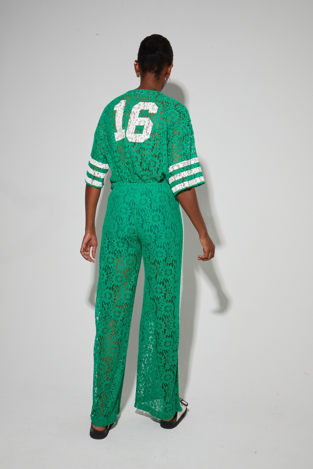 Billy-blouse van kant, groen Collège