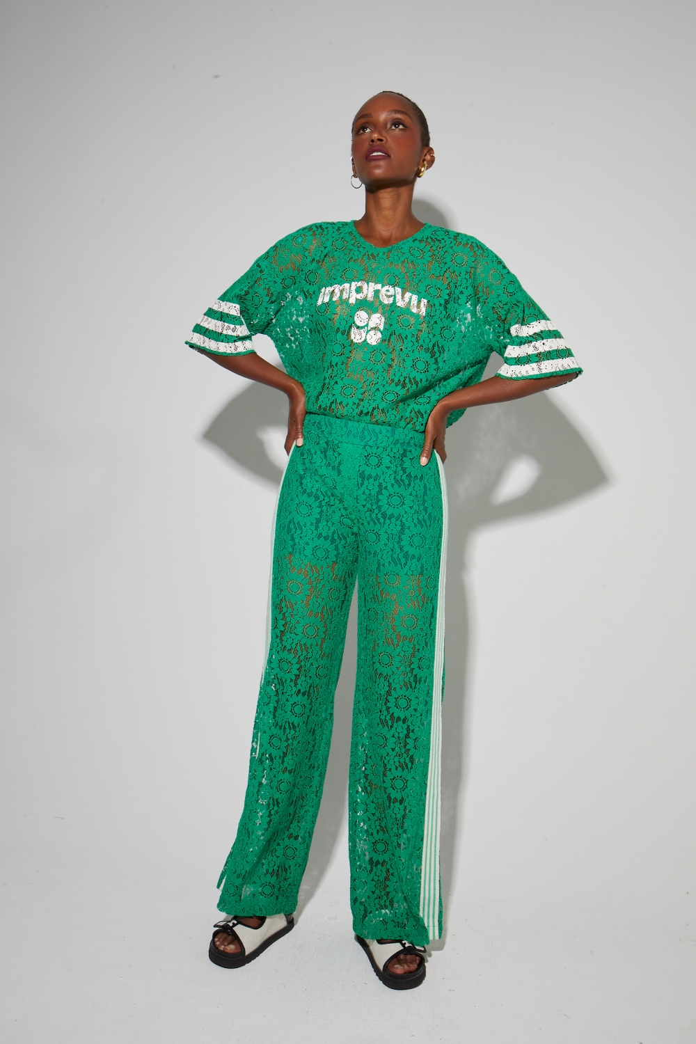 Broek Charlie Dentelle groen Print Collège