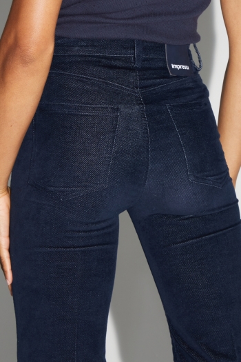Denim Stevie Flare Velvet Navy fabriqué au Portugal