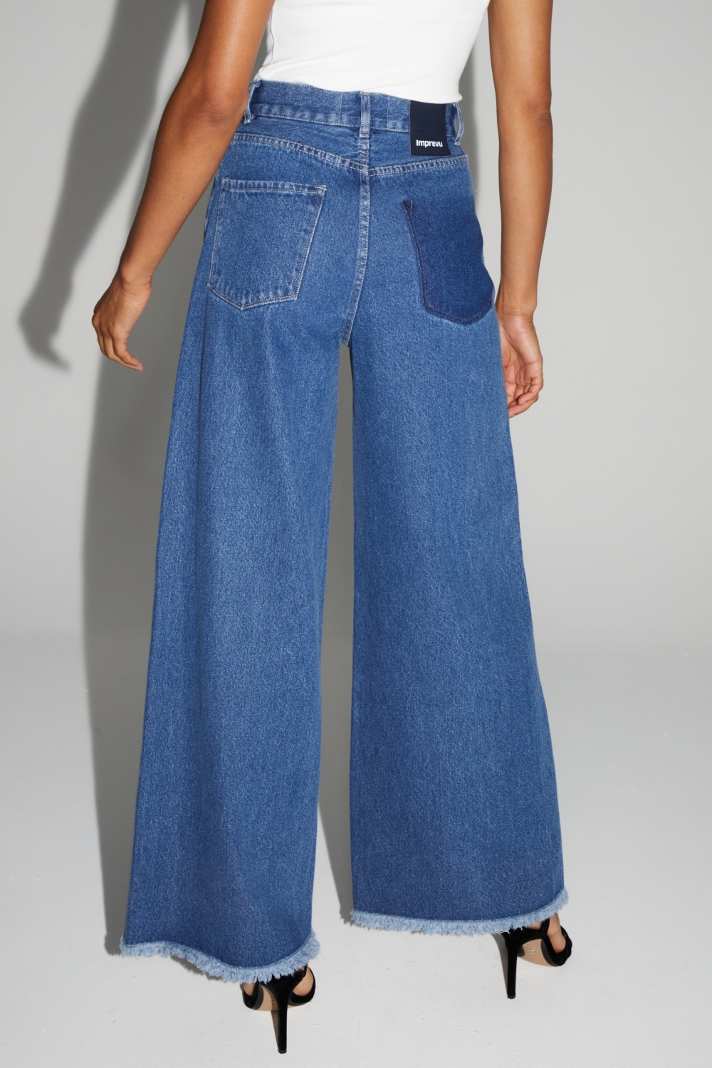 Denim Swiggy Palazzo Medium Blue Fabriqué au Portugal