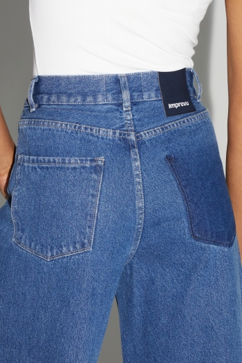 Denim Swiggy Palazzo Medium Blue Fabriqué au Portugal