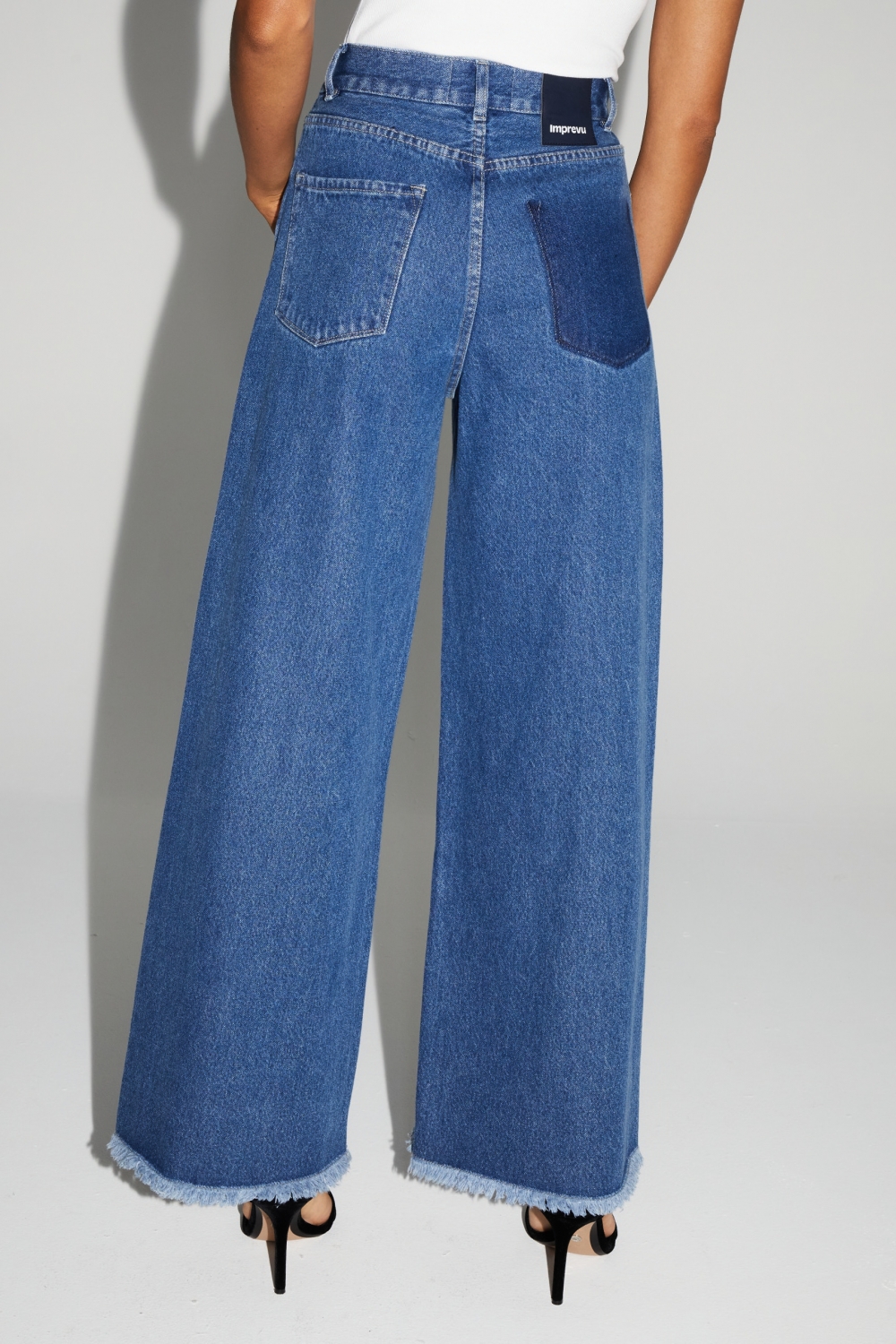 Denim Swiggy Palazzo Medium Blue Fabriqué au Portugal