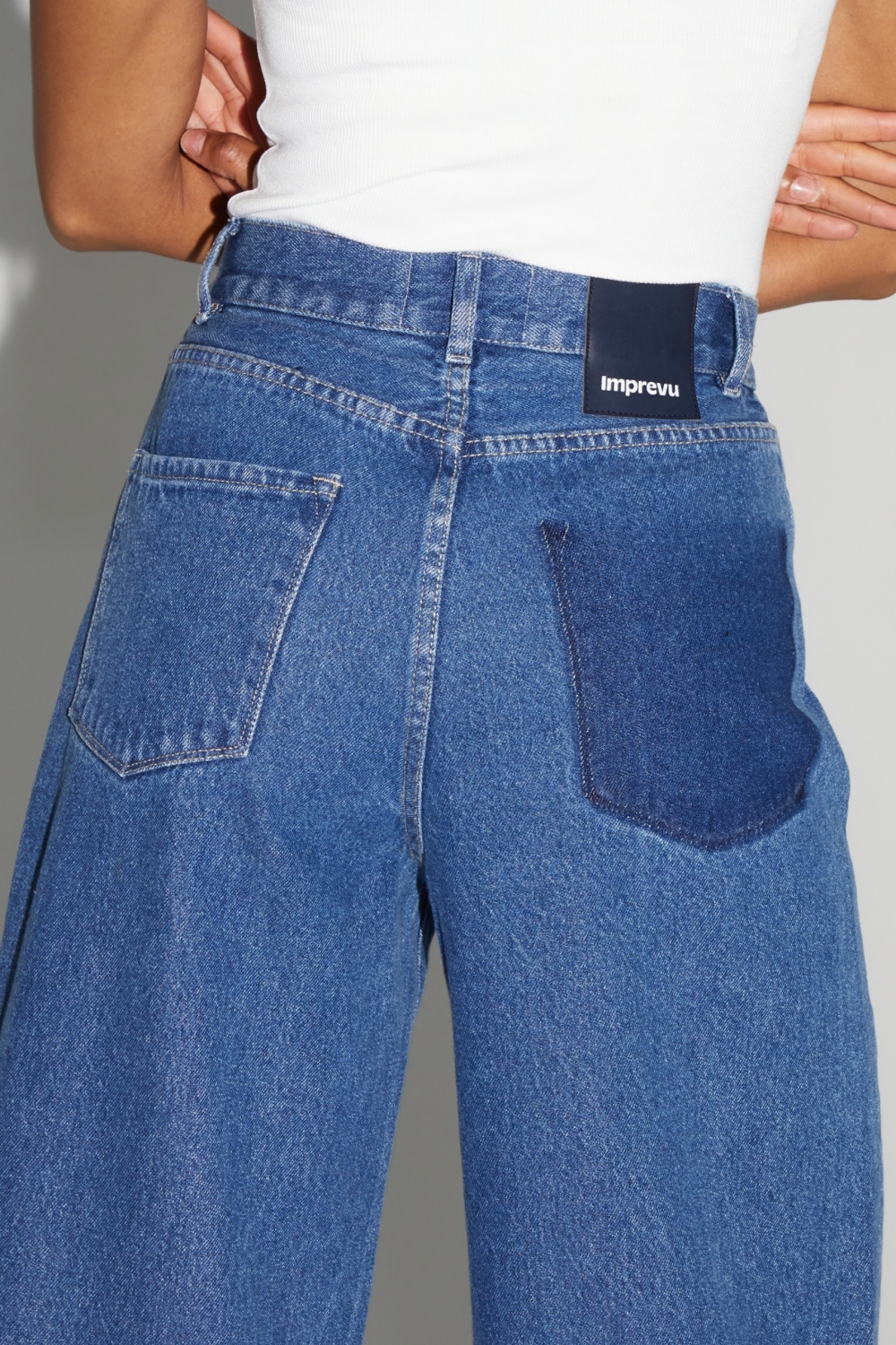 Denim Swiggy Palazzo Medium Blue Fabriqué au Portugal