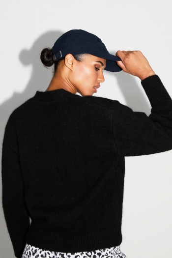 Imprevu Fluwelen Navy muts
