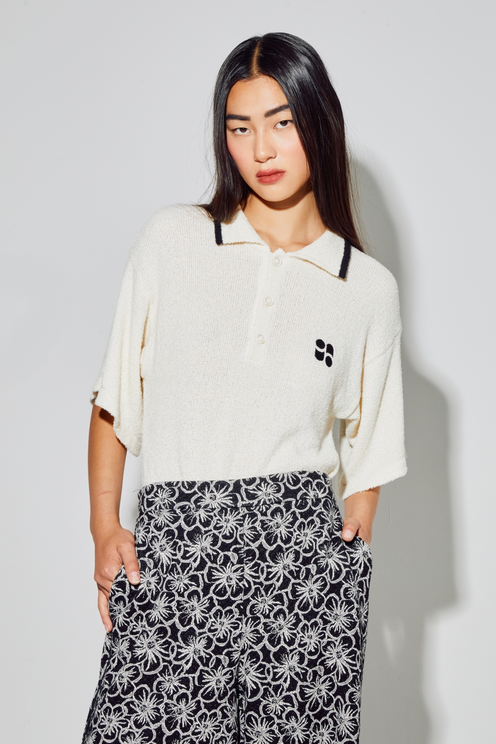 Ralphy Natural polo shirt in cotton terry cloth, made in Italy