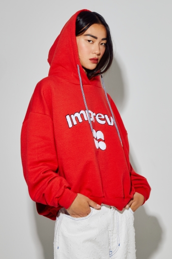 Rood Kira College-sweatshirt, gemaakt in Portugal
