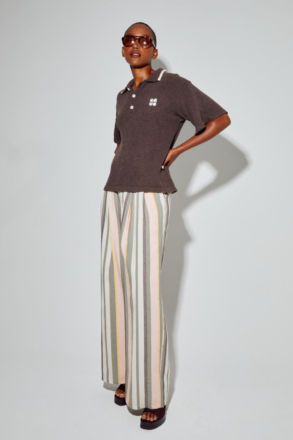 Ralphy Chocolate polo shirt in cotton terry cloth, made in Italy