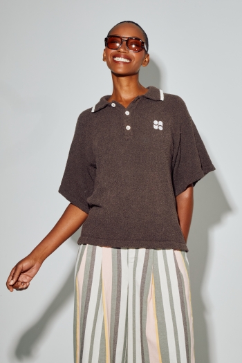 Ralphy Chocolate polo shirt in cotton terry cloth, made in Italy