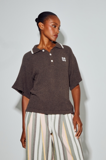 Ralphy Chocolate polo shirt in cotton terry cloth, made in Italy