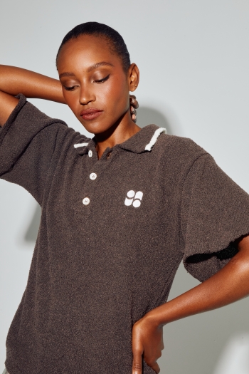 Ralphy Chocolate polo shirt in cotton terry cloth, made in Italy