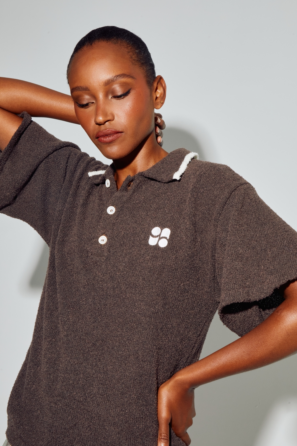 Ralphy Chocolate polo shirt in cotton terry cloth, made in Italy