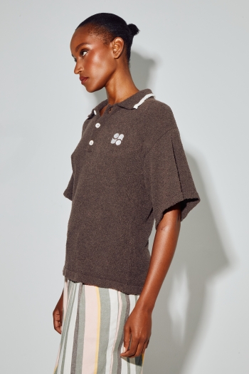 Ralphy Chocolate polo shirt in cotton terry cloth, made in Italy
