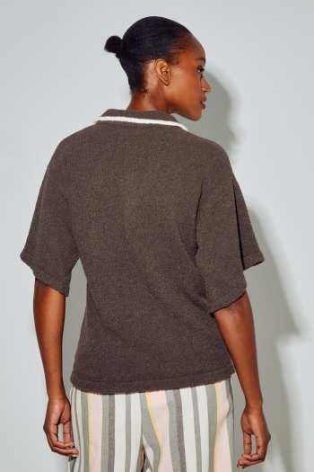 Ralphy Chocolate polo shirt in cotton terry cloth, made in Italy