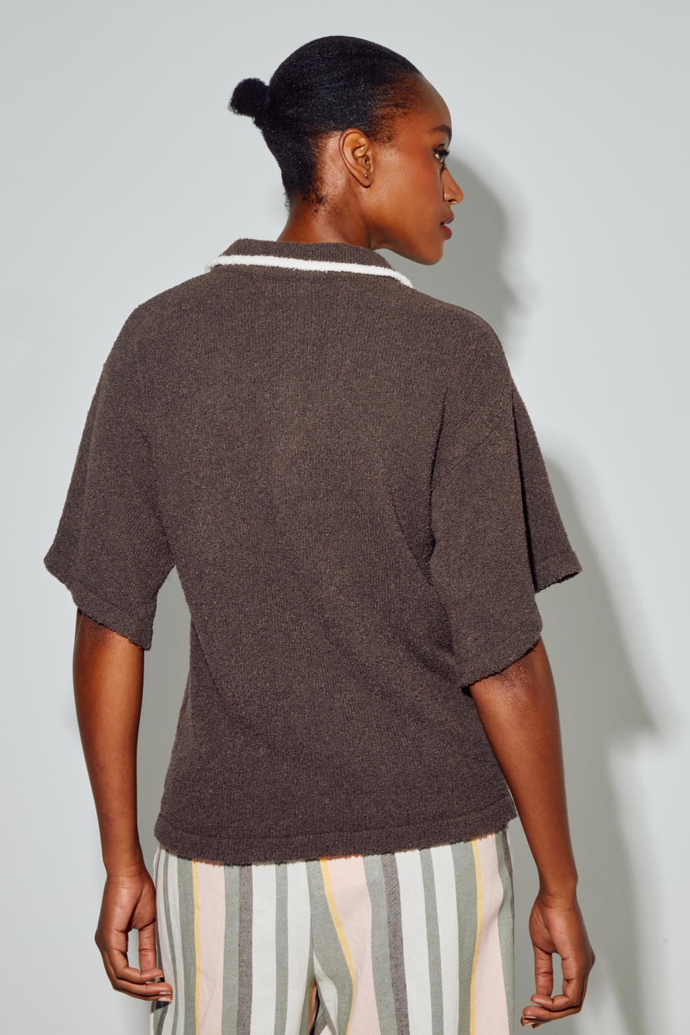 Ralphy Chocolate polo shirt in cotton terry cloth, made in Italy