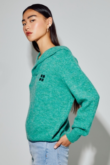 Sweatshirt Nola Alpaga Green fabriqué en Italie