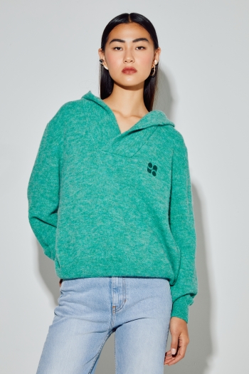 Sweatshirt Nola Alpaga Green fabriqué en Italie