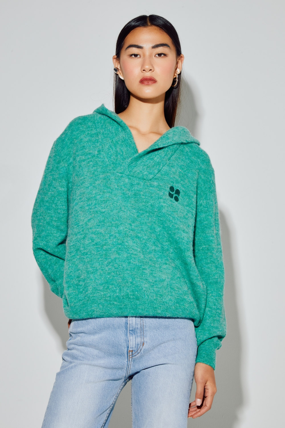 Sweatshirt Nola Alpaga Green fabriqué en Italie