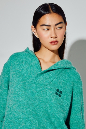 Sweatshirt Nola Alpaga Green fabriqué en Italie