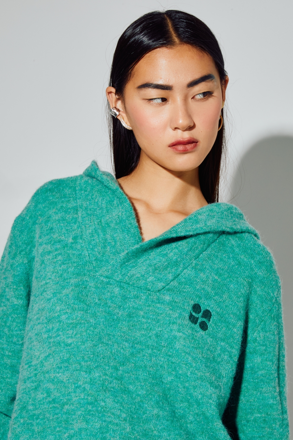 Sweatshirt Nola Alpaga Green fabriqué en Italie