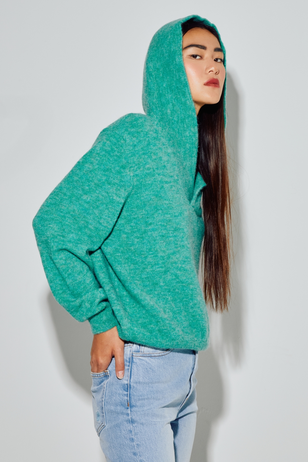 Sweatshirt Nola Alpaga Green fabriqué en Italie