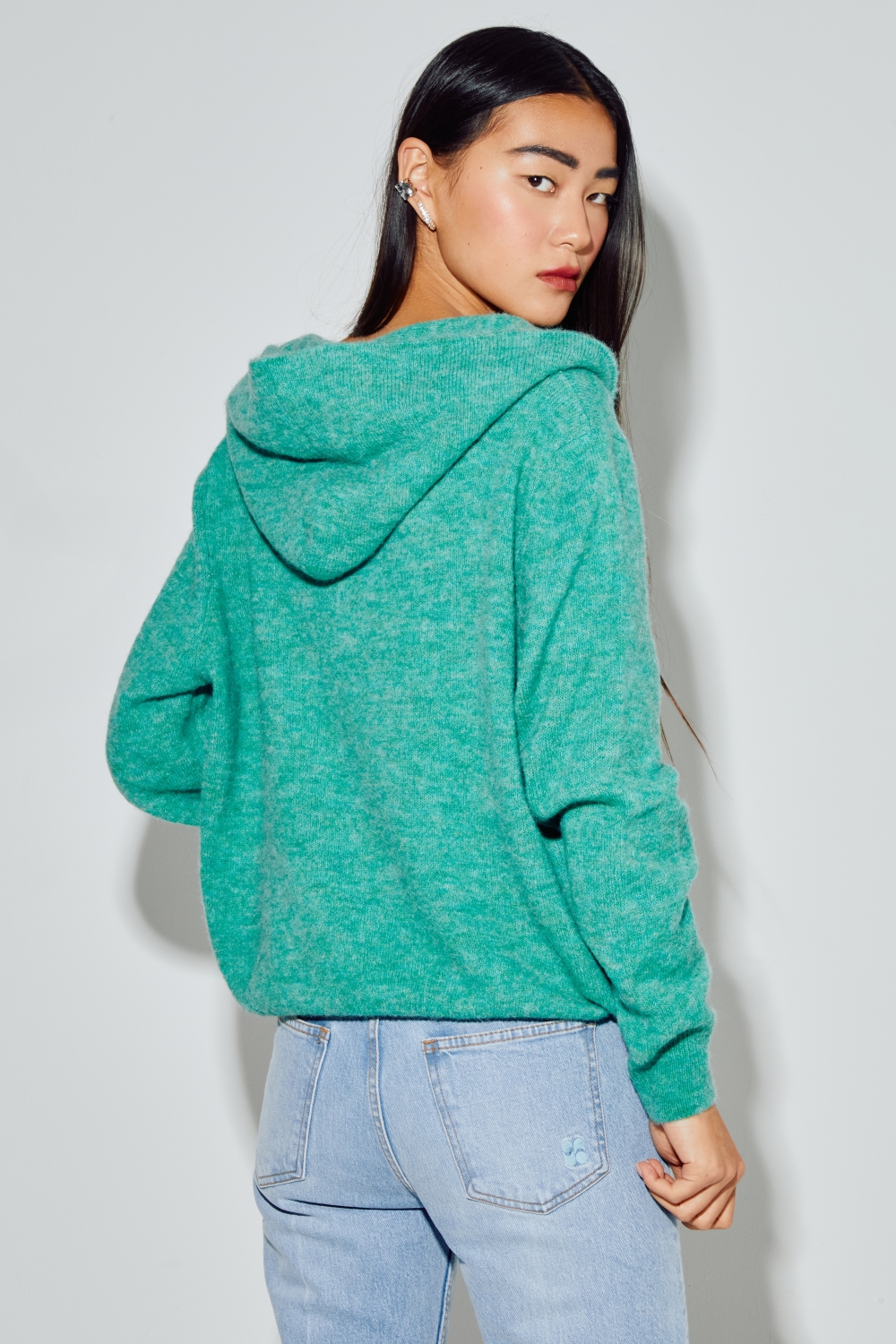 Sweatshirt Nola Alpaga Green fabriqué en Italie
