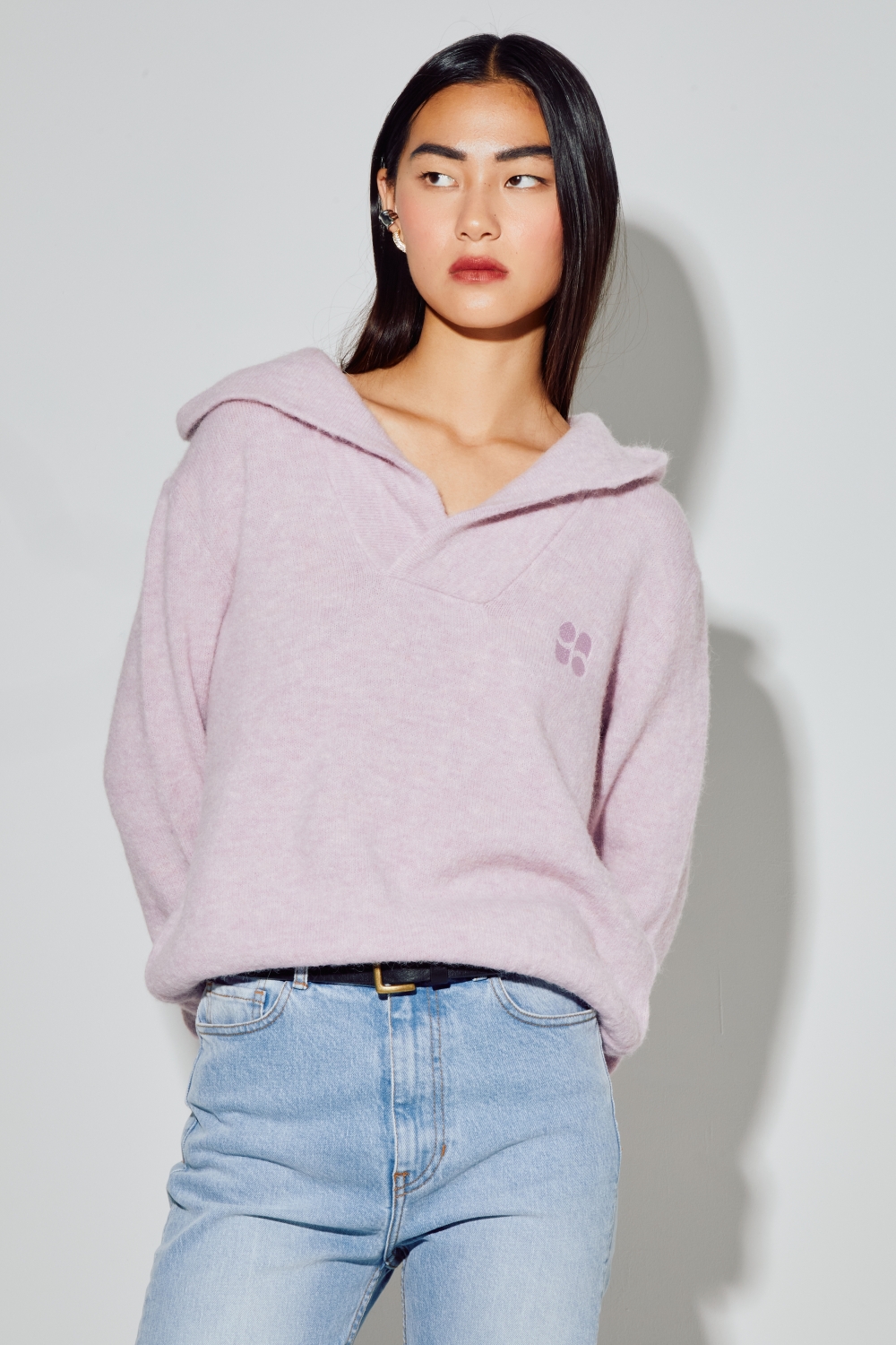 Sweatshirt Nola Alpaga Lila fabriqué en Italie
