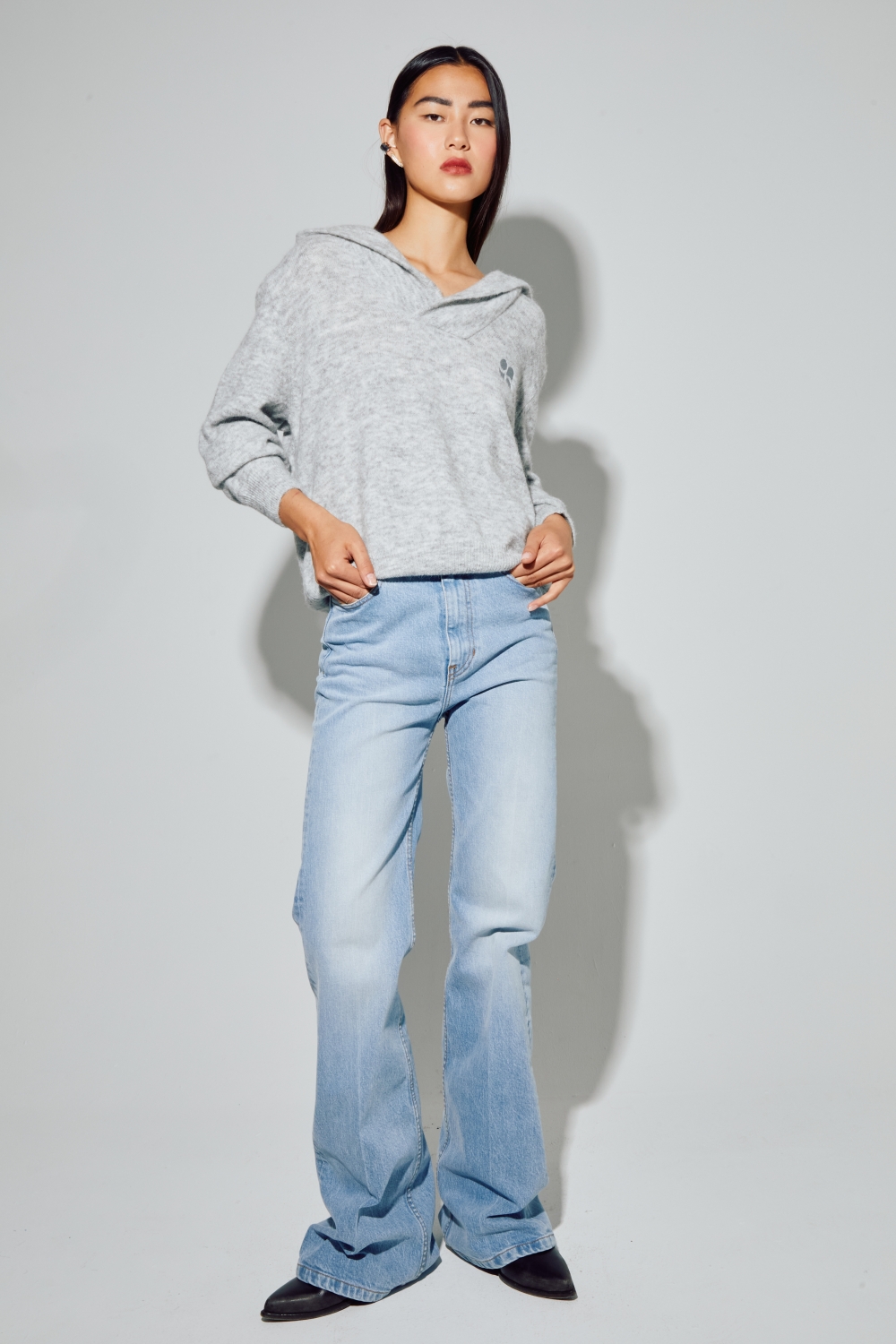 Sweatshirt Nola Alpaga grey fabriqué en Italie