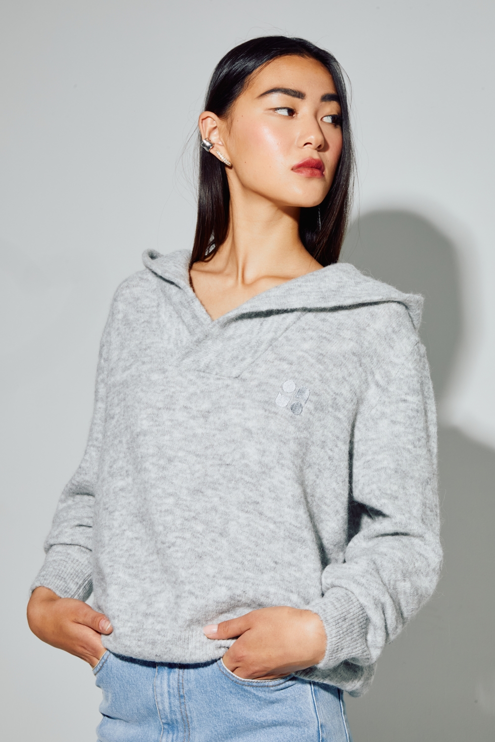 Sweatshirt Nola Alpaga grey fabriqué en Italie
