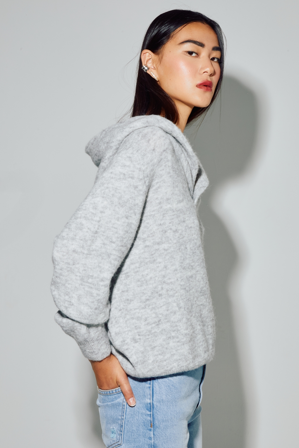Sweatshirt Nola Alpaga grey fabriqué en Italie